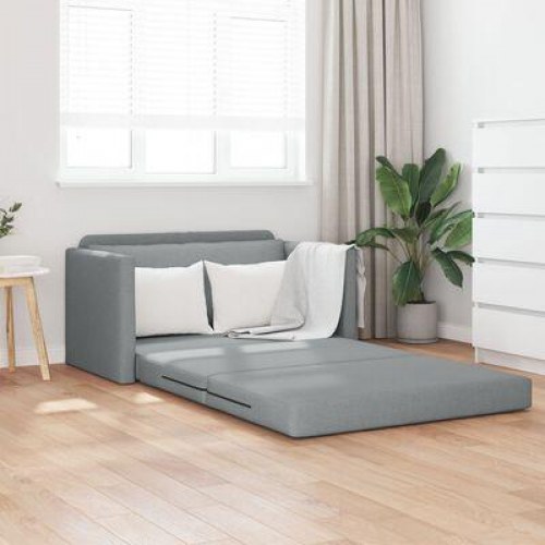 Gulv Sofa Bed 2-i-1 Lys Grå 124x71x78 cm Stof