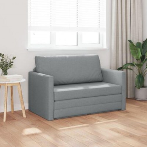 Gulv Sofa Bed 2-i-1 Lys Grå 124x71x78 cm Stof