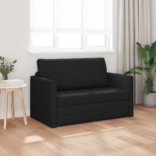 Gulvsovesofa 2-i-1 Sort 124x71x78 cm Stof