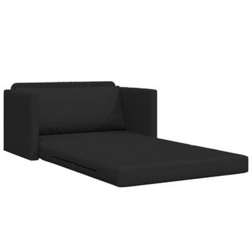Gulvsovesofa 2-i-1 Sort 124x71x78 cm Stof