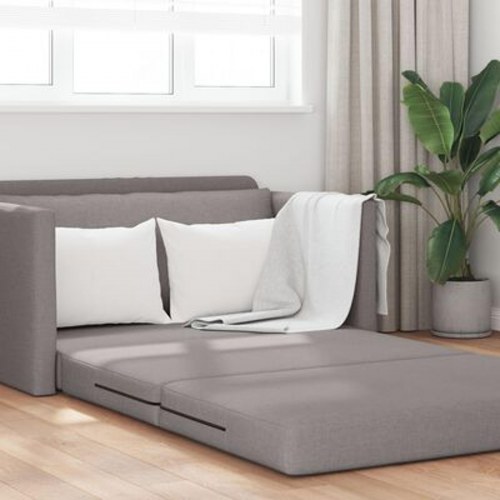 Gulv Sofa Seng 2-i-1 Taupe 124x71x78 cm Stof