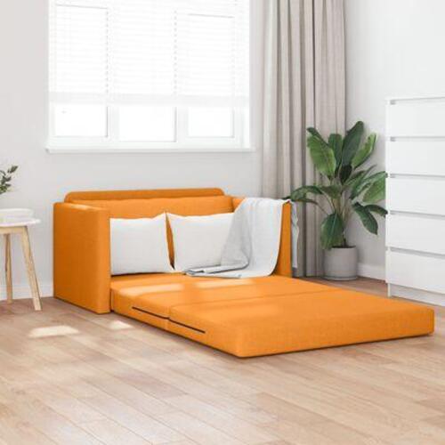 Gulv Sofa Seng 2-i-1 Mørk Gul 124x71x78 cm Stof