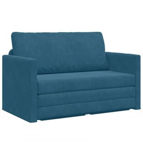 Gulv Sofa Bed 2-i-1 Blå 124x204x61 cm Velour