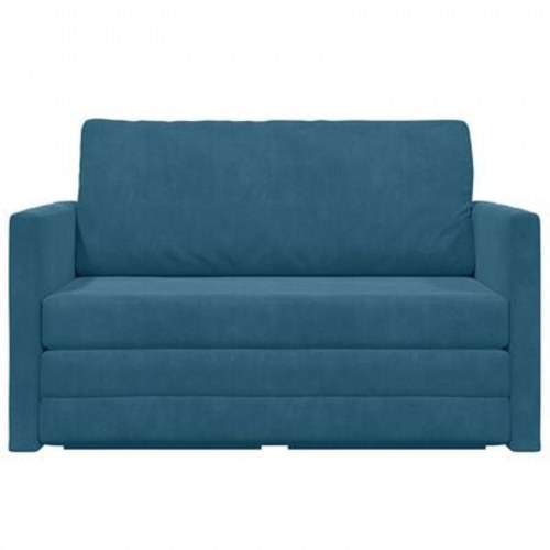 Gulv Sofa Bed 2-i-1 Blå 124x204x61 cm Velour