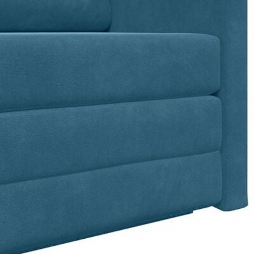 Gulv Sofa Bed 2-i-1 Blå 124x204x61 cm Velour