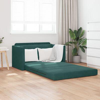 Sovesofa i fløjl - mørkegrøn, 124 × 71 × 78 cm