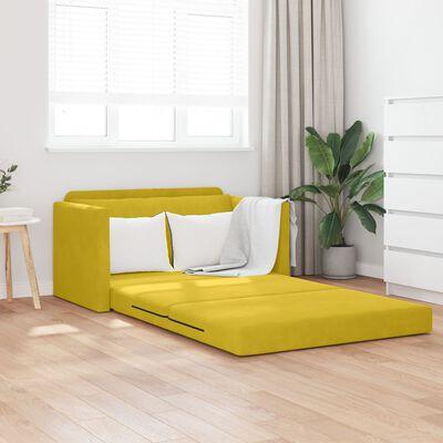 Sovesofa Solsikke gul 124 x 204 x 61 cm Fløjl