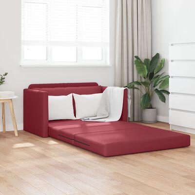 Gulv Sofa Seng 2 I 1 Vinrød 124x71x78 Cm Kunstlæder
