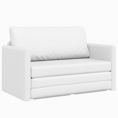 Gulv Sofa Seng 2-i-1 Hvid 124x71x78 cm Kunstlæder