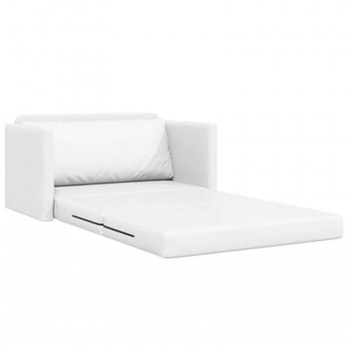 Gulv Sofa Seng 2-i-1 Hvid 124x71x78 cm Kunstlæder