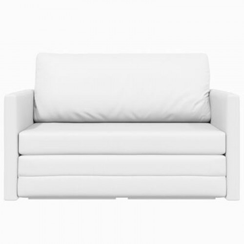 Gulv Sofa Seng 2-i-1 Hvid 124x71x78 cm Kunstlæder