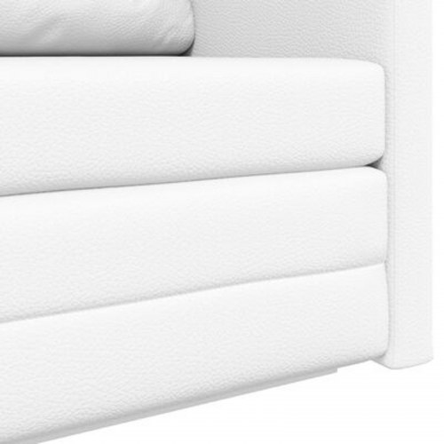 Gulv Sofa Seng 2-i-1 Hvid 124x71x78 cm Kunstlæder