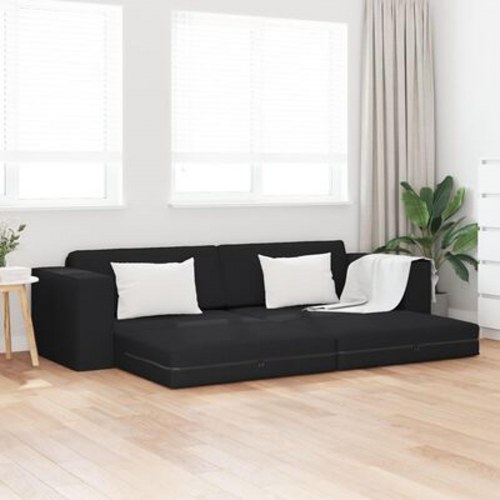 Gulv Sofa Bed 2-i-1 Sort 245x150x60.5 cm Stof