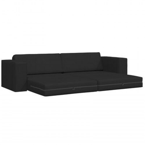 Gulv Sofa Bed 2-i-1 Sort 245x150x60.5 cm Stof