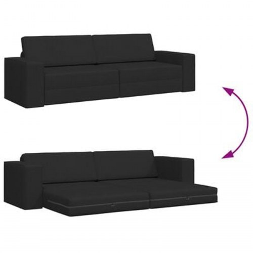 Gulv Sofa Bed 2-i-1 Sort 245x150x60.5 cm Stof