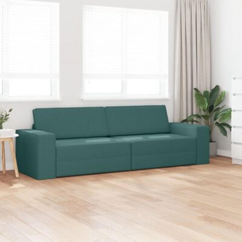 Gulv Sofa Bed 2-i-1 Mørkegrøn 245x150x60.5 cm Stof