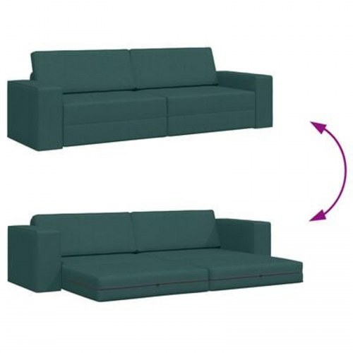 Gulv Sofa Bed 2-i-1 Mørkegrøn 245x150x60.5 cm Stof
