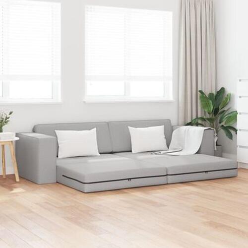 Gulv Sofa Seng 2-i-1 Skygrå 245x150x60.5 cm Stof