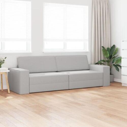 Gulv Sofa Seng 2-i-1 Skygrå 245x150x60.5 cm Stof