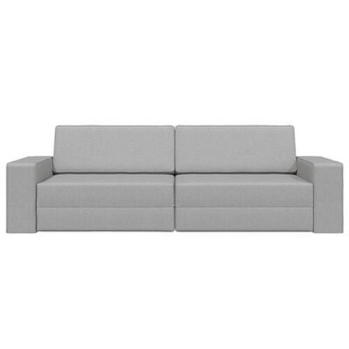 Gulv Sofa Seng 2-i-1 Skygrå 245x150x60.5 cm Stof