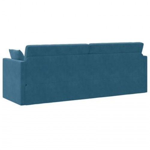 Gulvsofa Bed 2-i-1 Blå 213x144x60 cm Velours