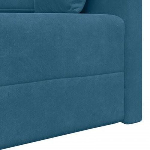 Gulvsofa Bed 2-i-1 Blå 213x144x60 cm Velours