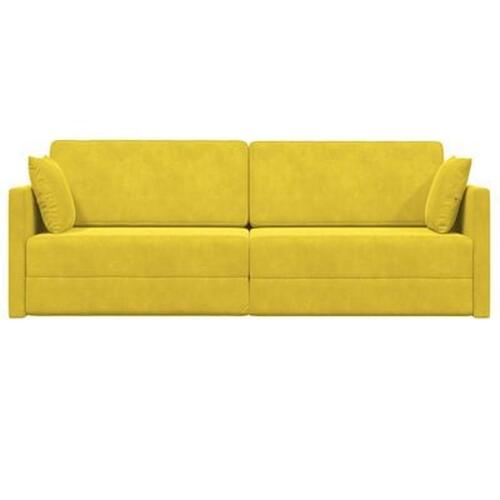 Gulv Sofa Seng 2-i-1 Gul 213x144x60 cm Velvet