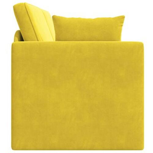 Gulv Sofa Seng 2-i-1 Gul 213x144x60 cm Velvet