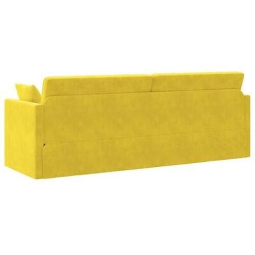 Gulv Sofa Seng 2-i-1 Gul 213x144x60 cm Velvet