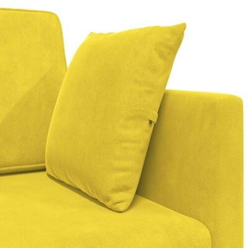 Gulv Sofa Seng 2-i-1 Gul 213x144x60 cm Velvet