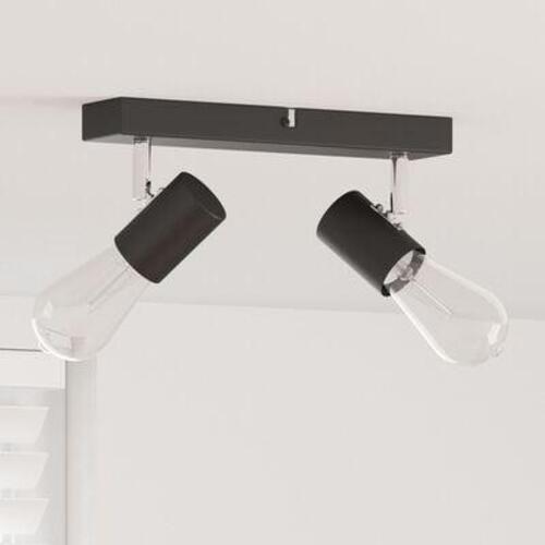 Loft Spotlight 2-vejs Justerbart Sort E27