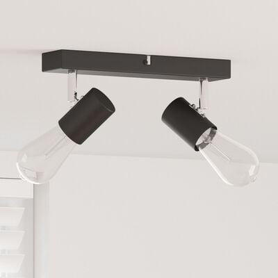 Loft Spotlight 2-vejs Justerbart Sort E27