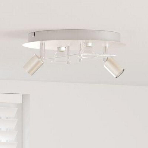 Loftspotlight med 2 justérbare hoveder i mat nikkelfarve GU10