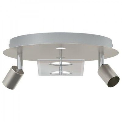 Loftspotlight med 2 justérbare hoveder i mat nikkelfarve GU10