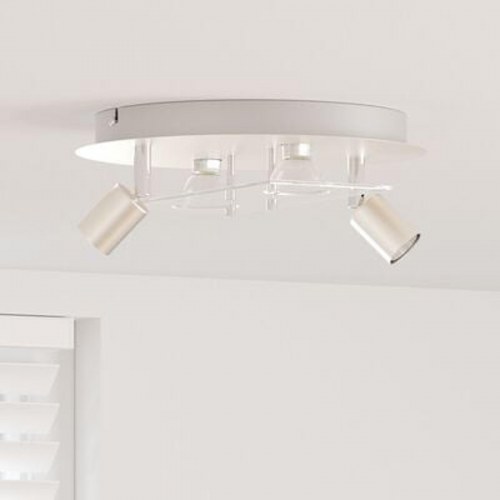 Loftspotlight med 2 justérbare hoveder i mat nikkelfarve GU10