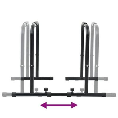 Dip Bar med Justerbar Længde, 300 kg Kapacitet, 96-117x67x75 cm Stål