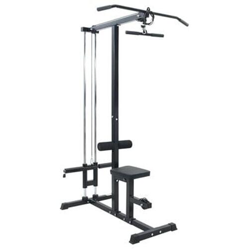 Lat Pulldown Maskine med Justerbart Sæde 80 kg Belastning Stål