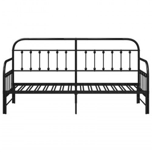 Dagsengramme med sovesofa i sort 75x190 cm i stål
