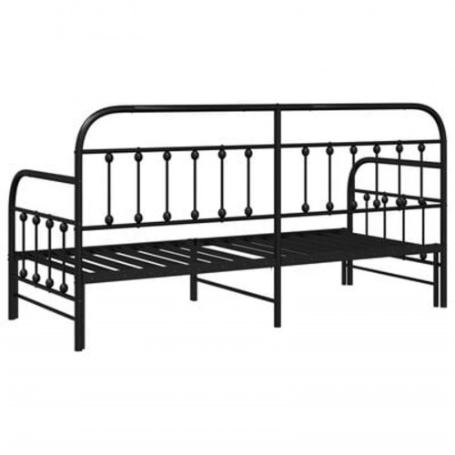 Dagsengramme med sovesofa i sort 75x190 cm i stål