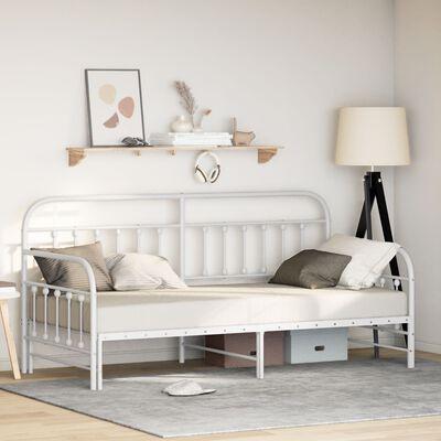 Dagsengramme i hvid - pulverlakeret stål, 107 × 203 cm