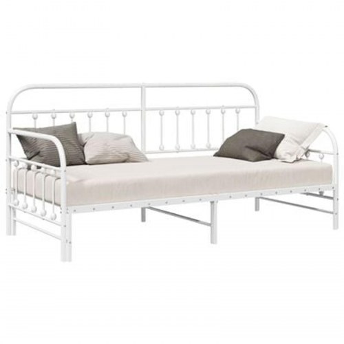 Daybed med Utræksseng Hvid 107x203 cm Stål