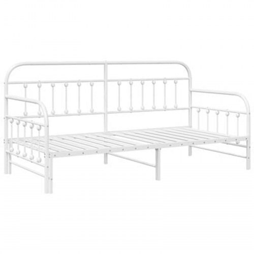 Daybed med Utræksseng Hvid 107x203 cm Stål