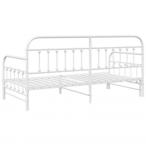Daybed med Utræksseng Hvid 107x203 cm Stål