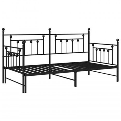 Dagbedramme med trundle i sort 90x200 cm i stål