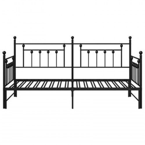Dagbedramme med trundle i sort 90x200 cm i stål