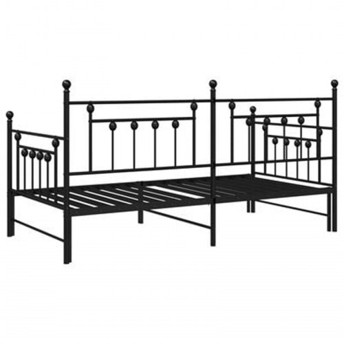 Dagbedramme med trundle i sort 90x200 cm i stål