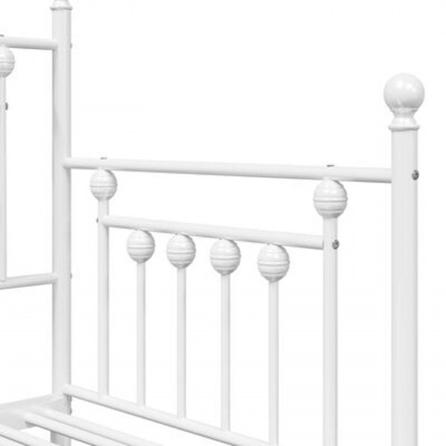 Dagbedramme med Trundle Hvid 75x190 cm Stål