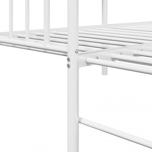 Dagbedramme med Trundle Hvid 75x190 cm Stål