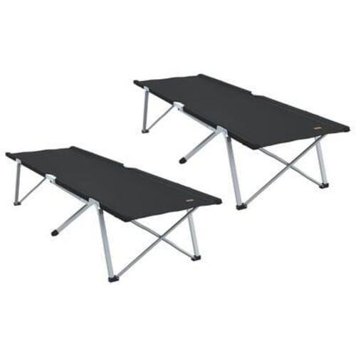 Sammenklappelige Campingmadrasser 2 stk med bæretaske Sort 600D Oxford Stof