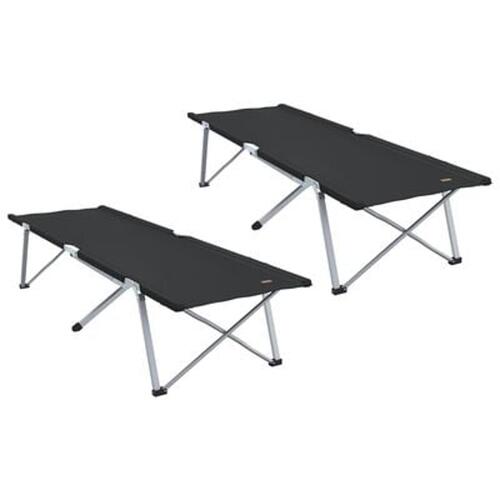 Sammenklappelige Campingmadrasser 2 stk med bæretaske Sort 600D Oxford Stof